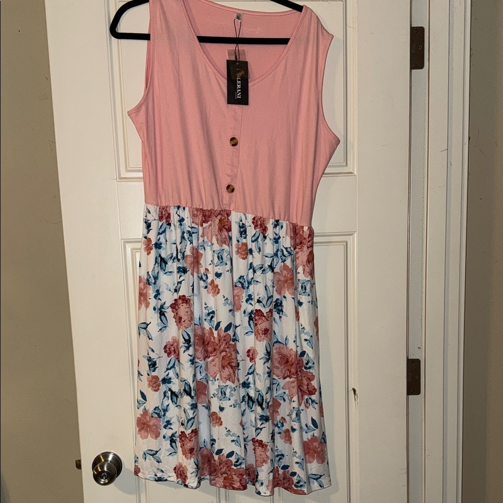 Pink Floral Dress. New with tags!